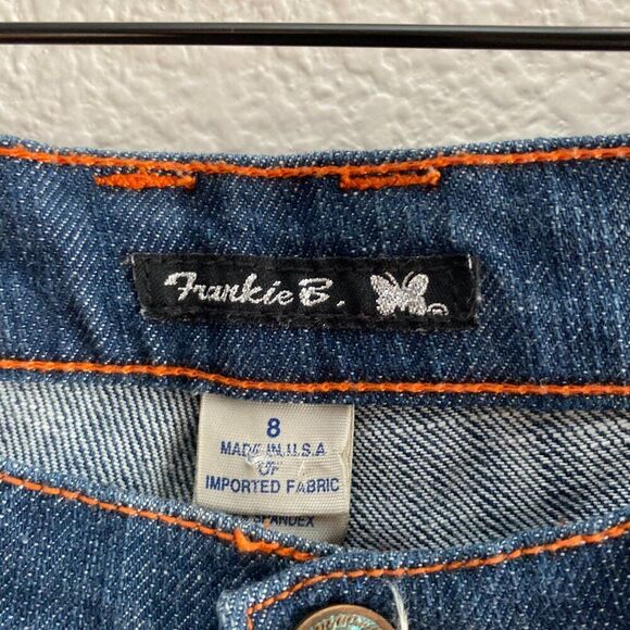 Vintage Y2K Frankie B Flap Pocket Mid-Rise Capri Cropped Jeans Size 8 Dark Wash - Picture 3 of 3